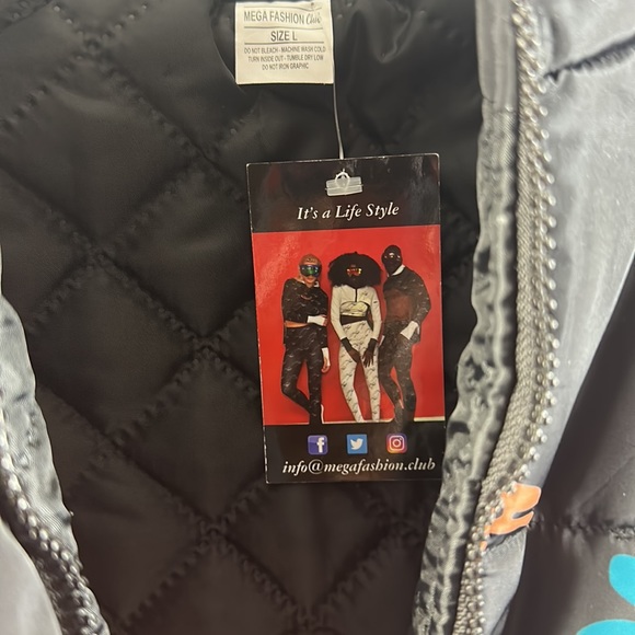 Puffer Jacket Cropped Long Sleeve FullZip Drawstring Mock Neck Mega Fashion Club - Picture 13 of 13